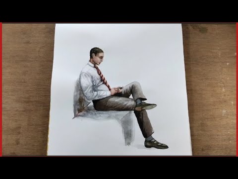 Figure Drawing |  Figure Drawing With Watercolour |  Watercolour painting | Soudip Art 