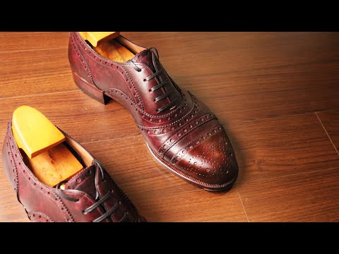 Making Handmade Full Brogue Oxford Shoes with Hand-Dyed Leather