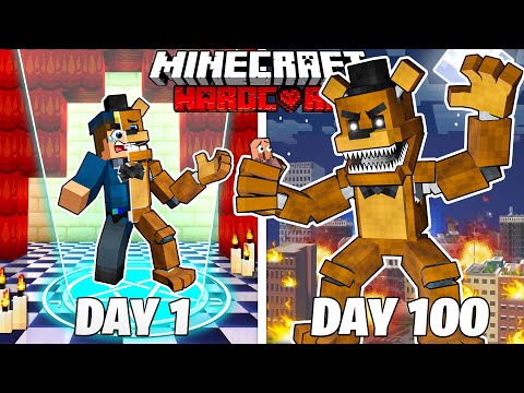 I Survived 100 Days in Five Nights at Freddy's in HARDCORE Minecraft