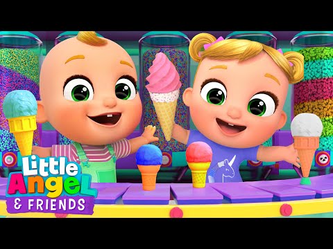 Ice Cream Truck Song | Nina and Nico | Little Angel And Friends Fun Educational Songs