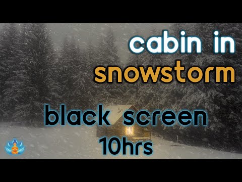 [Black Screen] Cabin in Snow Storm: Blizzard Sounds: Strong Wind for Sleep / Study / Relax | 10Hrs