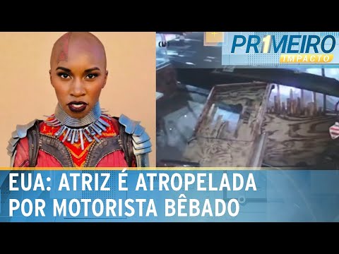 Atriz de Pantera Negra &eacute; atropelada por motorista que fugia da pol&iacute;cia | Primeiro Impacto (04/01/24)