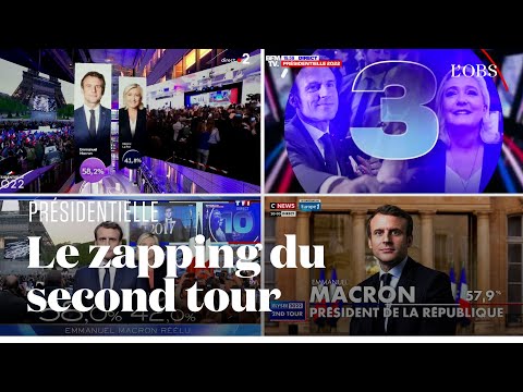 Comment les cha&icirc;nes t&eacute;l&eacute; ont annonc&eacute; la victoire de Macron au second tour