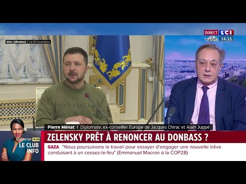 Donbass : &quot;C'est assez curieux ce discours de Zelensky (...) C'est un peu d&eacute;faitiste&quot;, Pierre M&eacute;nat