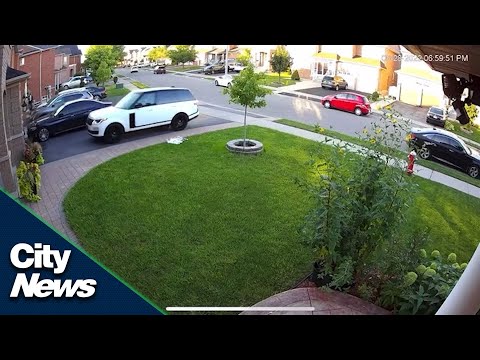 Surveillance video shows violent carjacking from Brampton home