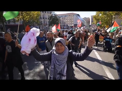 Hundreds march in Marseille in a show of support for Palestinians
