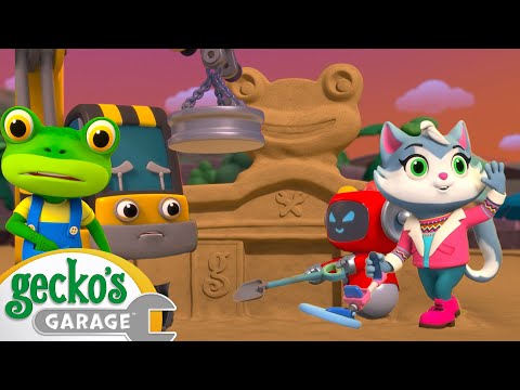 Magnetic Sandcastle Search | Gecko's Magical World | Animal &amp; Vehicle Cartoons | Cartoons for Kids