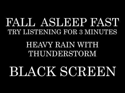 Heavy Rain and Thunderstorm - Try listening for 3 minutes - Fall Asleep Fast - Insomnia - Study