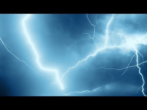 Thunderstorm And Lightning Strikes At Night Powerful Lightning Background 4K