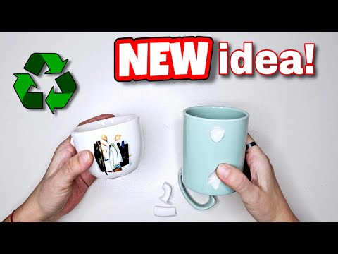 Don't Throw away Broken Mugs and Cups! 2 Great Recycling Ideas ♻️👍