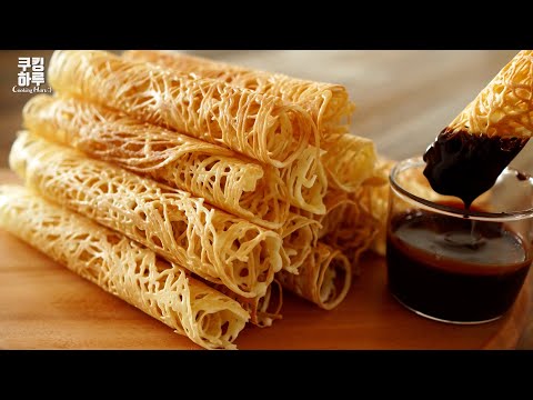 Super crispy!! Cobweb Egg Roll Biscuits! Pancake Biscuits! Delicious!