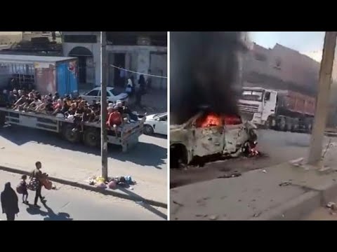 Il video del convoglio di civili in fuga da Gaza esploso lungo il percorso per l&amp;rsquo;evacuazione