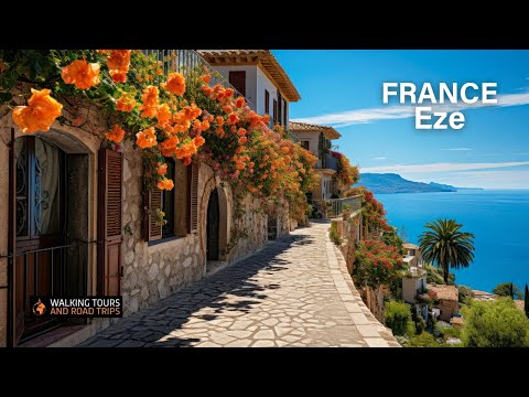 Eze FRANCE 🇫🇷 French Village Tour 🌞 Most Beautiful Villages in France 🍷 4k video walk