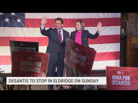 Ron DeSantis stopping at Cody Road Coffee in Eldridge