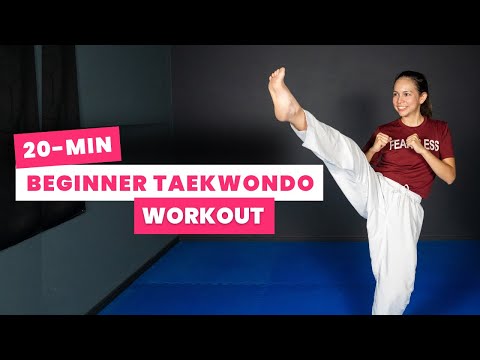 20-min BEGINNER TAEKWONDO Workout (At Home &amp; No Equipment)