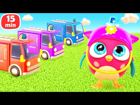 Kendaraan jalanan dan mobil untuk anak | Hop Hop si Burung Hantu &amp; truk damkar | Kartun untuk bayi