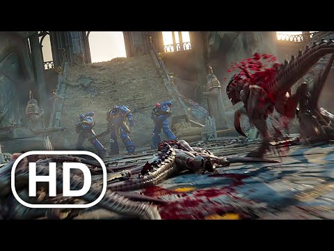 WARHAMMER 40K Ultramarines Vs Aliens Battle Scene (2023) 4K ULTRA HD