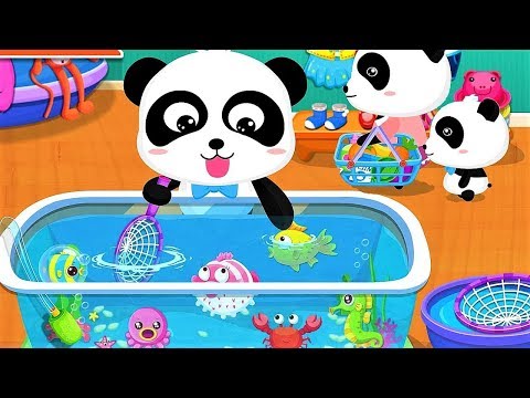 Baby Panda Plays with Fishes |  Go Shopping in Supermarket | Animation &amp; Kids Songs | BabyBus