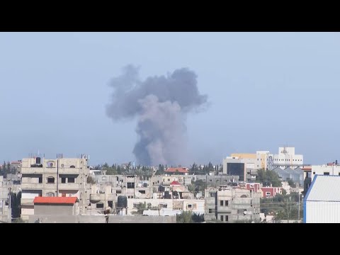 Explosion in distance seen from Rafah in Gaza Strip