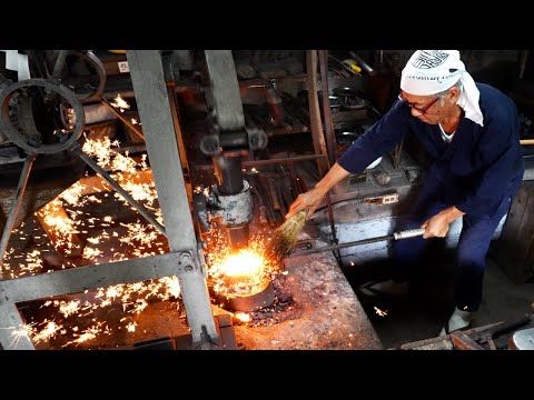 How Japanese samurai swords were made. A 75-year-old swordsman who has made 1,000 Japanese swords