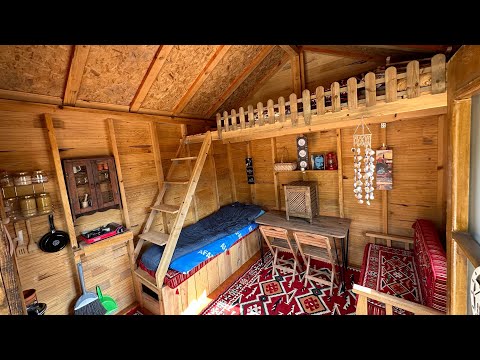 Building a Wooden House in 30 Days - Off Grid Cabin - Full Video