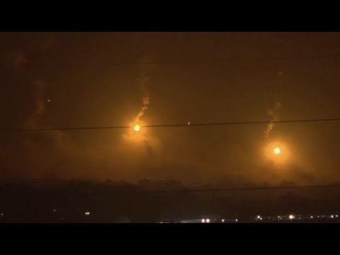 Explosions, flares light up Gaza night sky as Israel military operation continues