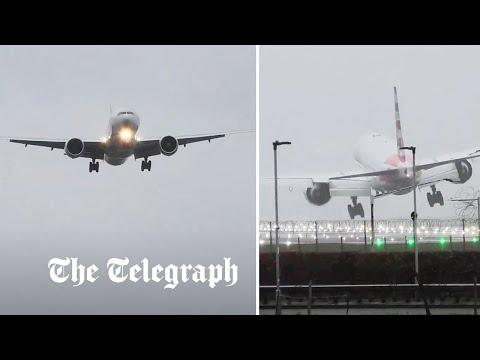 Storm Gerrit: Big Jet TV captures Boeing 777 pulling off 'insane' landing at Heathrow