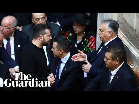 Ukraine's Zelenskiy filmed having intense conversation with Hungary's Orb&aacute;n