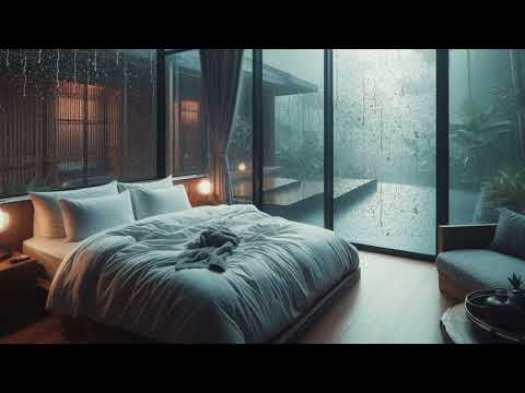 Rain Sound On Window with Thunder SoundsㅣHeavy Rain for Sleep, Study and Relaxation, Meditation