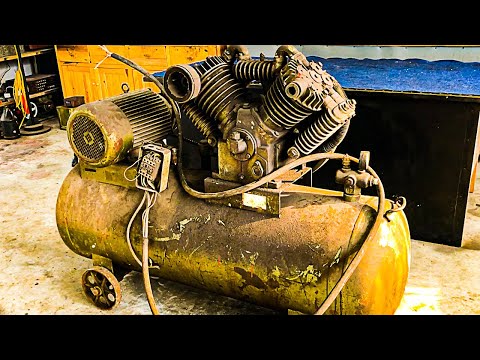 Restore Rusty Old Air Compressor // Classic Large Air Compressor Revived By Restoration Genius