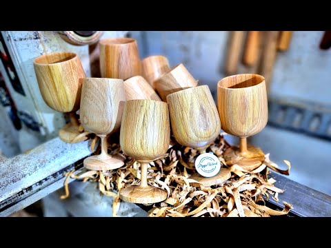 Crafting Elegance: Turning Oak Wood into Exquisite Goblets | Woodturning Masterclass