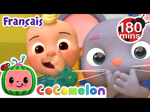 Tête épaules genoux pieds | Chansons pour B&eacute;b&eacute;s | CoComelon Le coin des Animaux de JJ - Comptines