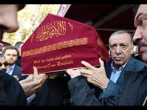 President Erdogan attends the funeral of Hacer Muhterem Cosan