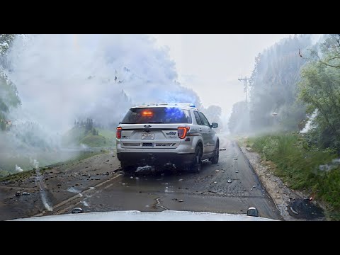 Rookie Cop Shocked as Car Disappears into Cloud of Smoke