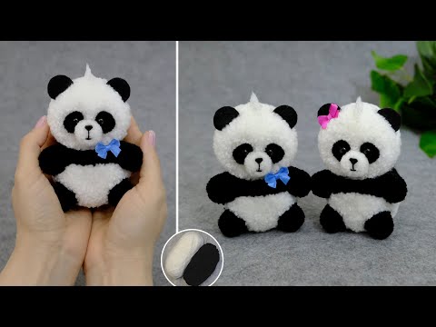 I love pandas very much😍I made myself a panda out of pom-poms🐼How to make the perfect pom-pom🧶