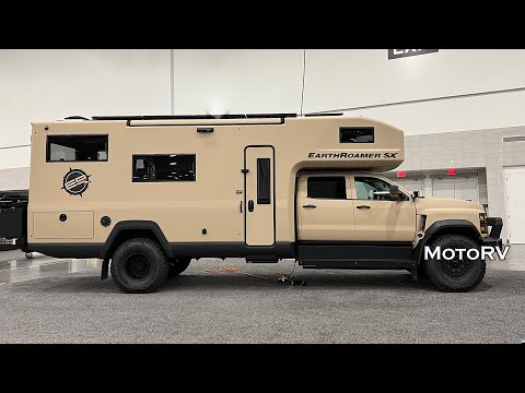 $1.1 Million Expedition Vehicle 2024 EarthRoamer SX Chevrolet 6500 4WD 6.6L Turbo Diesel Motorhome