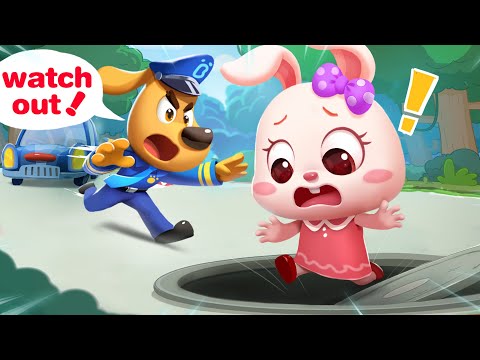 Dangerous Manhole Cover | Safety Cartoon | Sheriff Labrador | Kids Cartoon | BabyBus