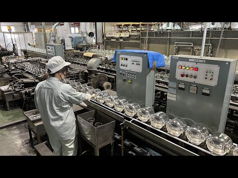 Process of making thermos bottles. Japanese thermos bottle Factory with a 105 year History