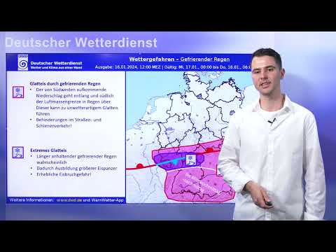 16.01.2024 Unwetterwarnung - Deutscher Wetterdienst (DWD)