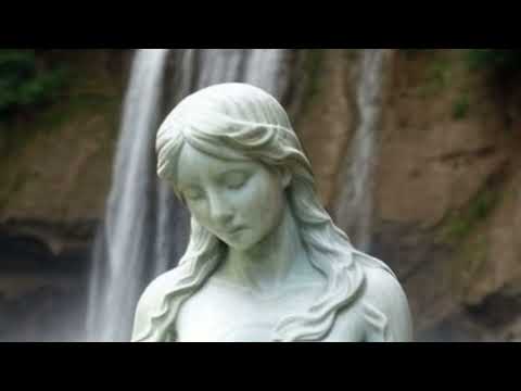 Art Statur marble statue whith waterfall