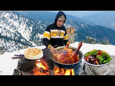 Whole Delicious Chicken Fry In Beautiful Snowy Forest | By Forest Feast Finesse