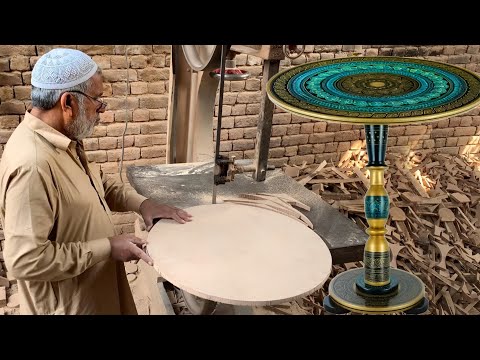 How Handcrafted Wooden Lacquer Art Coffee Table are Made ||  DIY Round Coffee Table