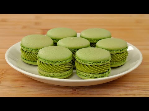 How to Make Macarons at Home (Beginner Recipe, Matcha Green Tea Macarons with Buttercream Filling)
