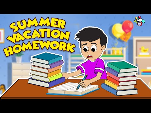 Summer Vacation's Homework | Animated Stories | English Cartoon | Moral Stories | PunToon Kids