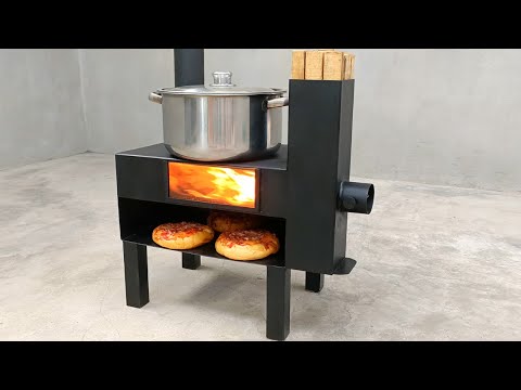 How to make a wood stove, oven - Fireplace from metal