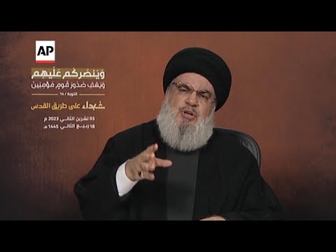 Lebanon's militant Hezbollah leader taunts Israel in first speech since start of the war