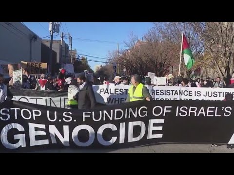 Pro-Palestinian protest in Chicago over Biden's visit