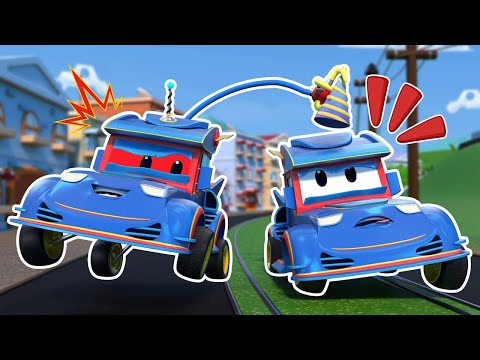 SuperTruck Race Car vs. SuperTruck EVIL TWIN! Thefts at the party! | Car transformation