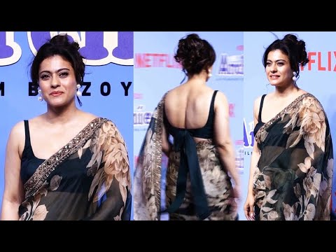 Kajol Flaunts Her Curves In Backless Saree At The Archies Premiere