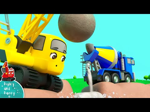 Trench is BLOCKED!!! - Digley and Dazey | Construction Cartoons for Kids